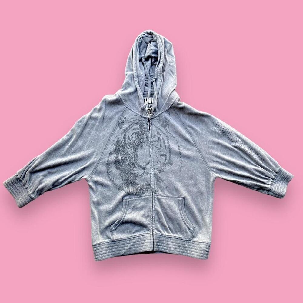 Vintage y2k tiger billabong 3/4 sleeve hoodie